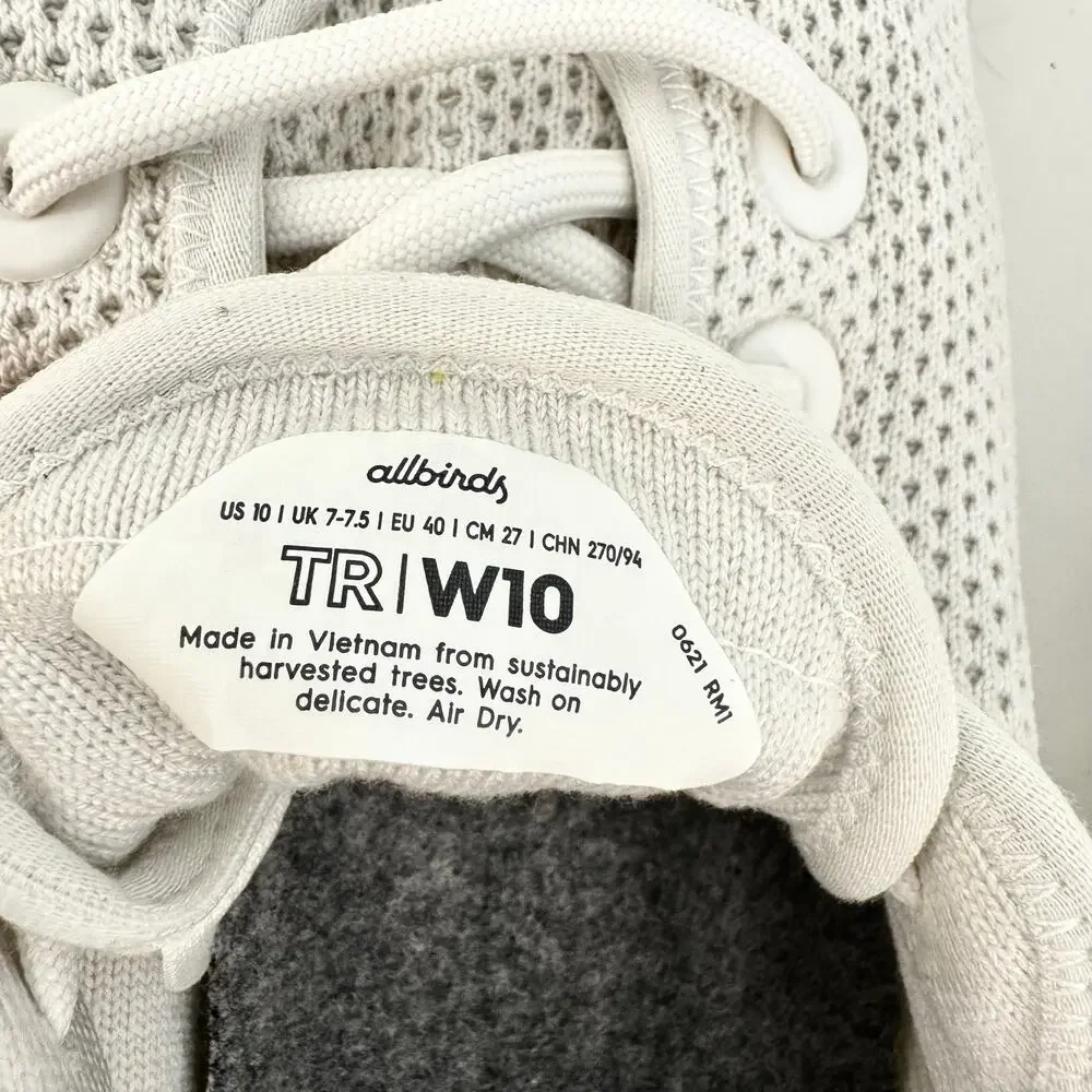 Allbirds Tree Runners Athletic Everyday Shoes Lace-Up Sneakers White Women's 10 - Picture 7 of 8